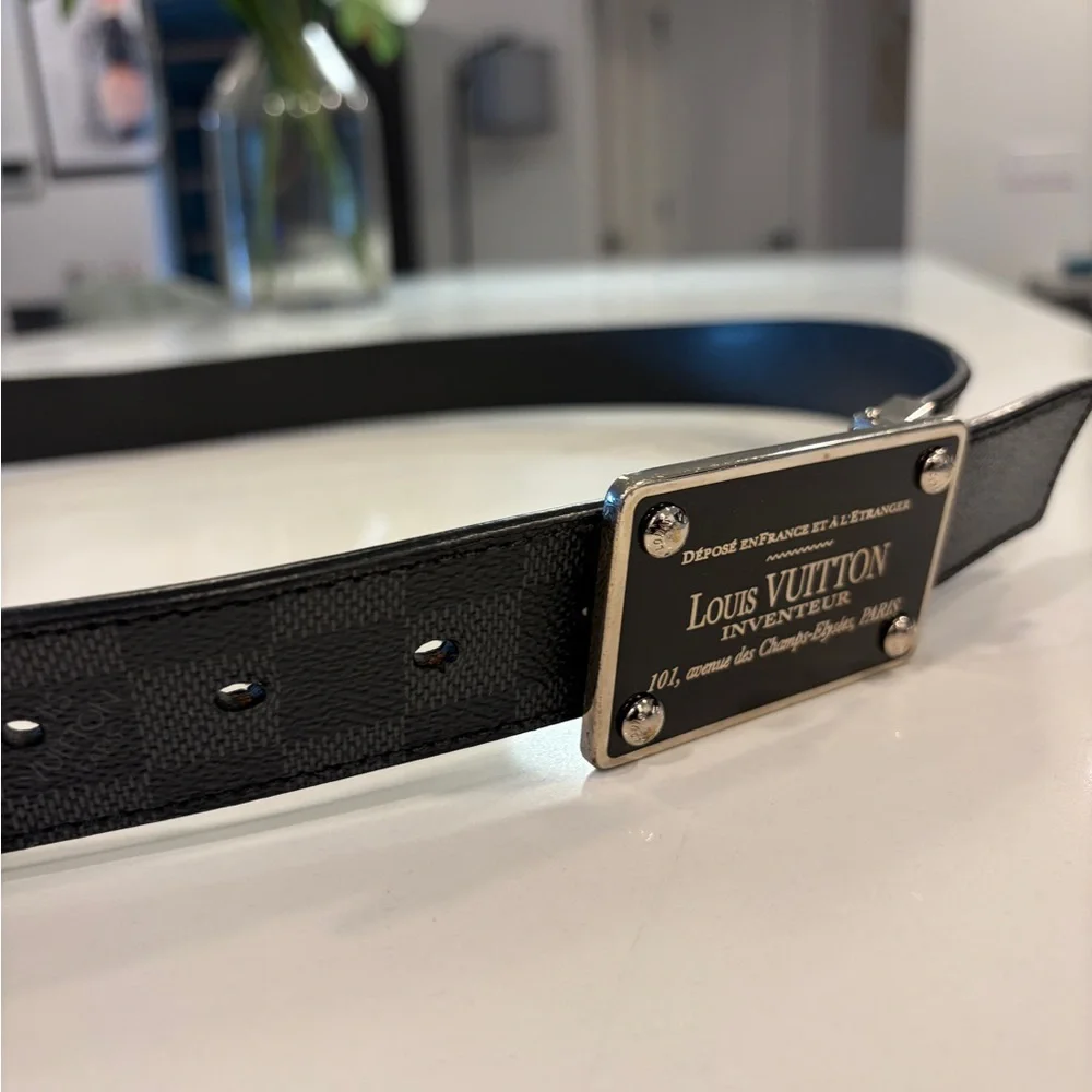 Louis Vuitton Black men’s Damier belt 110/44 XXL - Picture 2 of 7